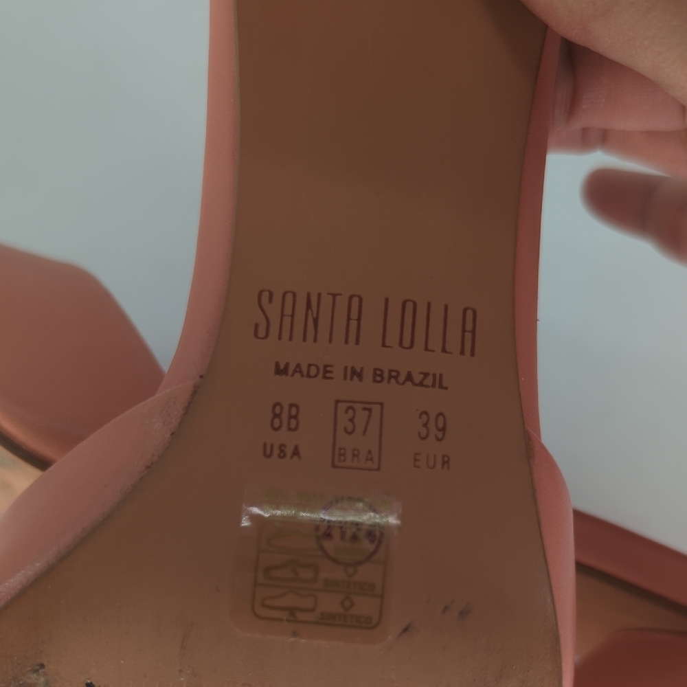 Santa Lolla Slip On Block Heel Slides Sandals Pink size 8B barbie preppy classic - Picture 7 of 7
